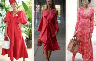 crvene haljine za žene u četrdesetim