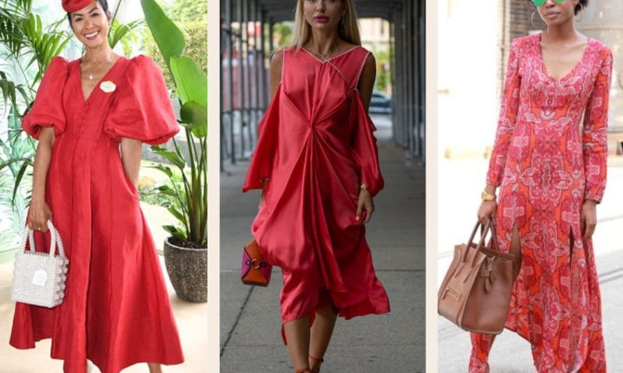 crvene haljine za žene u četrdesetim