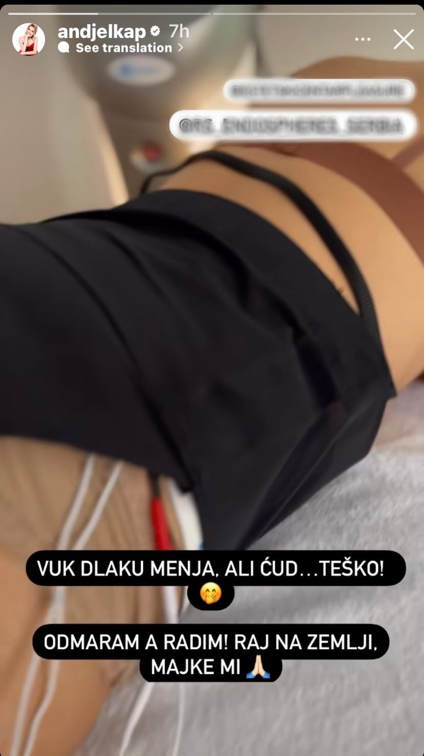 Uklanjanje postporođajnog viška sa stomaka, instagram Anđelka Prpić