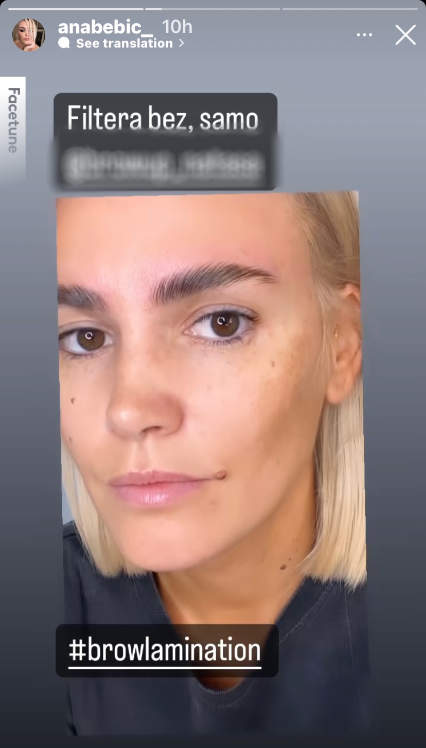 Ana Bebic, instagram, puder obrve