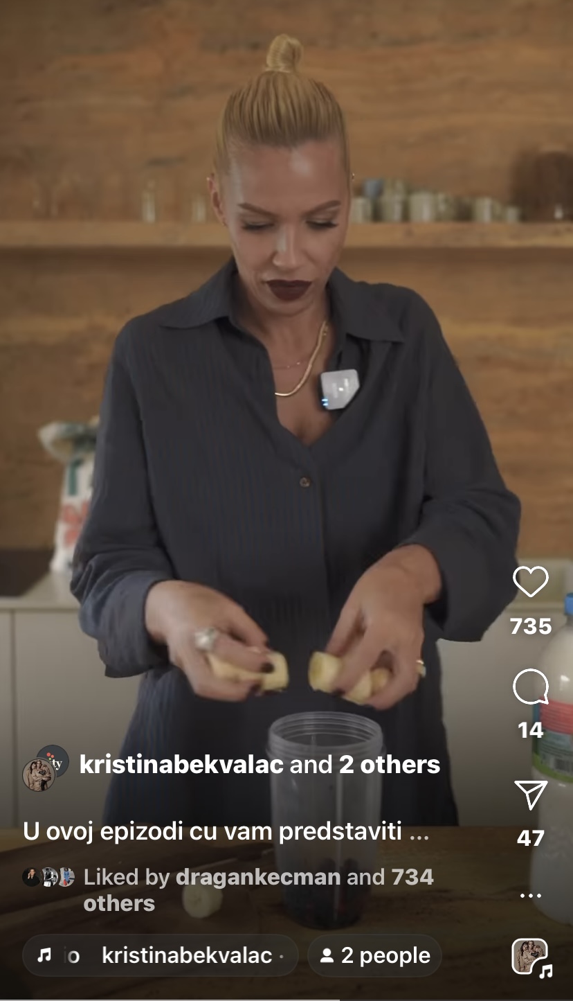 Ishrana Kristine Bekvalac, instagram