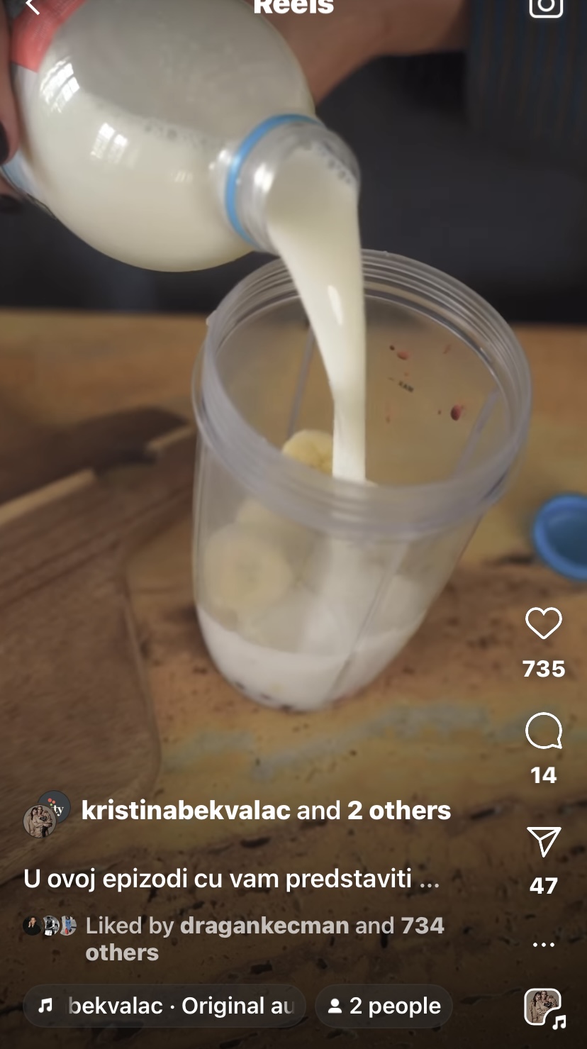 Ishrana Kristine Bekvalac, instagram