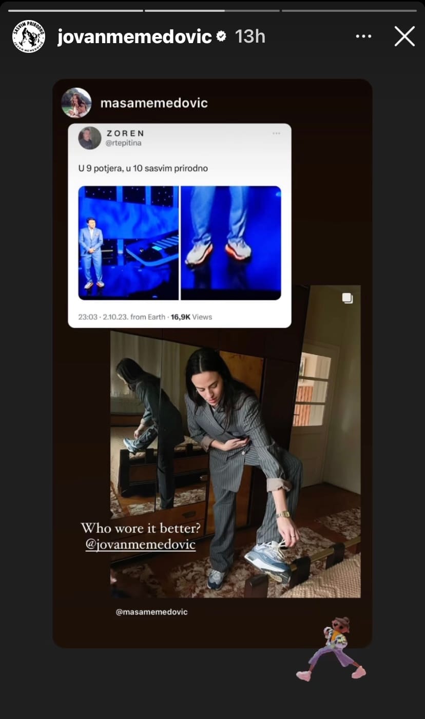 Jovan i Maša Memedović, instagram, modni okršaj