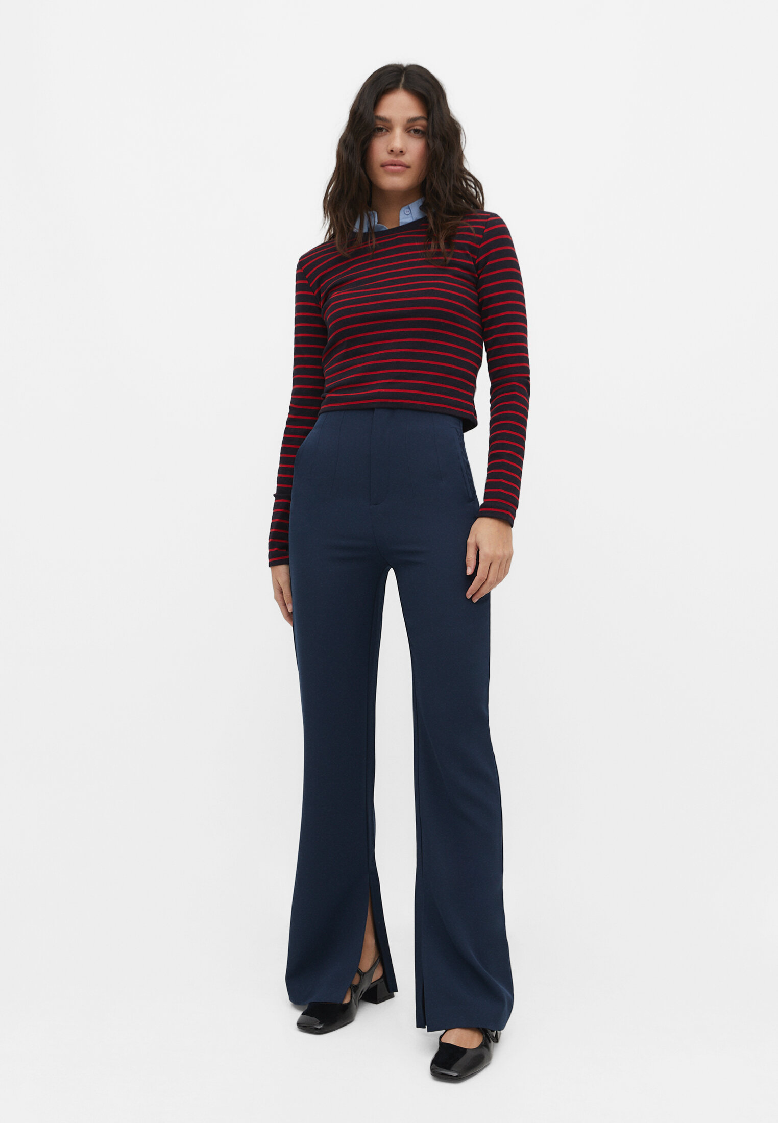 stradivarius elegantne pantalone za ravan stomak