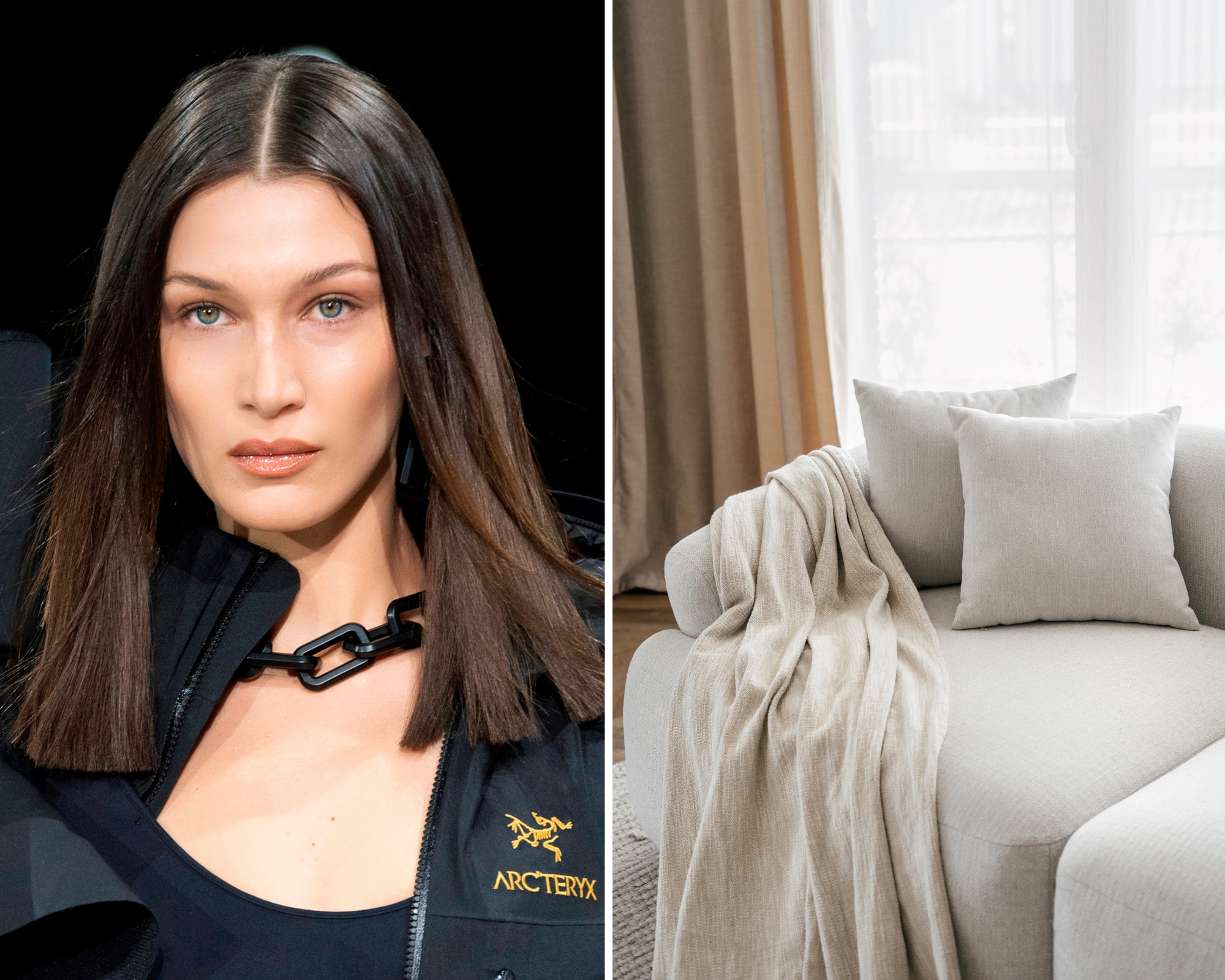 bela hadid industrijska dnevna soba