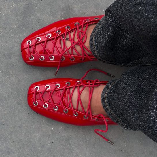 Ganni Lace-Up baletanke