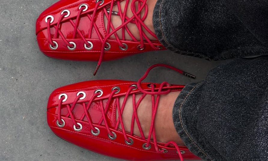 Ganni Lace-Up baletanke