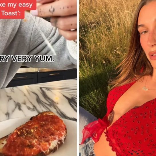 hailey bieber pizza tost